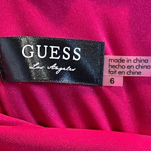 GUESS ~ Magenta Pink Bodycon Dress w/ Ruching and Amazing Back Detail ~ Size 6 - Picture 11 of 14